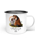 Emaille-Tasse "It Must(ang) be love"