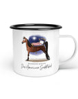 Emaille-Tasse "American Saddlebed"