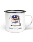 Emaille-Tasse "American Saddlebed"