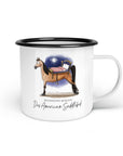 Emaille-Tasse "American Saddlebed"