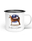Emaille-Tasse "American Saddlebed"