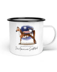 Emaille-Tasse "American Saddlebed"