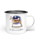 Emaille-Tasse "American Saddlebed"