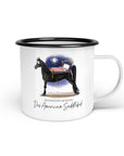 Emaille-Tasse "American Saddlebed"