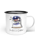 Emaille-Tasse "American Saddlebed"