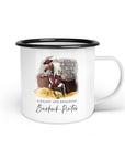 Emaille-Tasse "Barhock-Pintos"