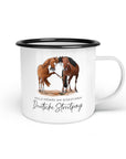 Emaille-Tasse "Deutsche Streitponys"