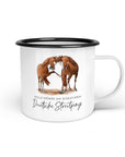 Emaille-Tasse "Deutsche Streitponys"