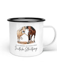 Emaille-Tasse "Deutsche Streitponys"