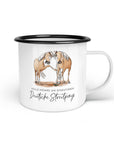 Emaille-Tasse "Deutsche Streitponys"