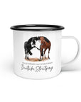 Emaille-Tasse "Deutsche Streitponys"