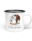 Emaille-Tasse "Deutsche Streitponys"
