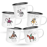 Emaille-Tassen Set "Dressur-Edition" | 5-teilig