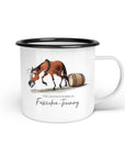 Emaille-Tasse "Fassziehen-Training"