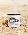 Emaille-Tasse "Fassziehen-Training"