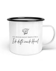 Emaille-Tasse "Ich dufte nach Heu"