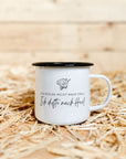 Emaille-Tasse "Ich dufte nach Heu"