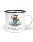 Emaille-Tasse "New Yorkshire Terrier"