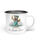 Emaille-Tasse "New Yorkshire Terrier"