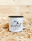 Emaille-Tasse "Alles wiehert gut"