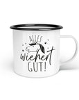 Emaille-Tasse "Alles wiehert gut"