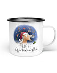 Emaille-Tasse "Frohe Wiehernachten"