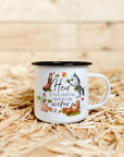 Emaille-Tasse "Heu ist dein Geburtstag"