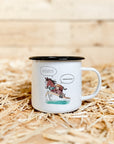 Emaille-Tasse "Horsemanship"