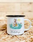 Emaille-Tasse "Plantschlinger"