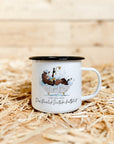 Emaille-Tasse "Reinlich Deutsches Kaltblut"