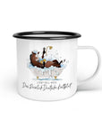 Emaille-Tasse "Reinlich Deutsches Kaltblut"