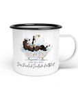 Emaille-Tasse "Reinlich Deutsches Kaltblut"