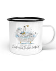 Emaille-Tasse "Reinlich Deutsches Kaltblut"