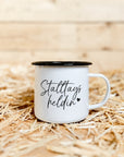 Emaille-Tasse "Stalltagsheldin"