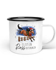Emaille-Tasse "Es ist ein Ross entsprungen"