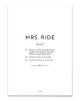 Poster "mrs. ride"