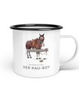 Emaille-Tasse "Kau-Boy"