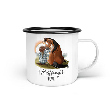 Emaille-Tasse "It Must(ang) be love"