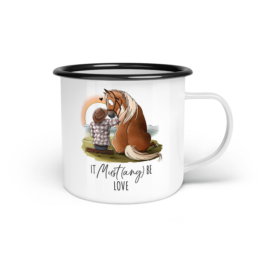 Emaille-Tasse "It Must(ang) be love"