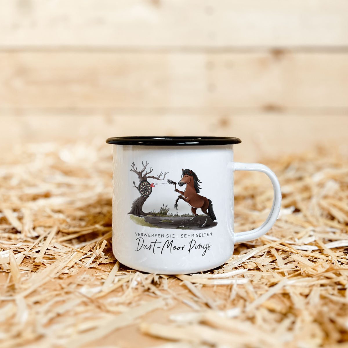 Emaille-Tasse "Dart-Moor Pony"