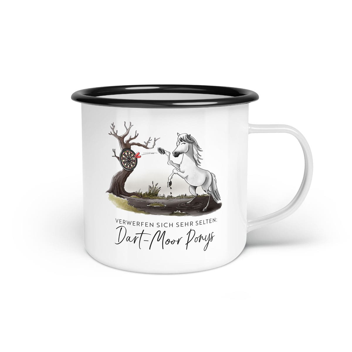 Emaille-Tasse "Dart-Moor Pony"