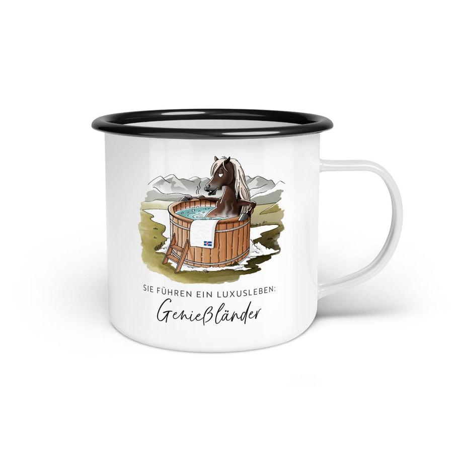 Emaille-Tasse "Genießländer"