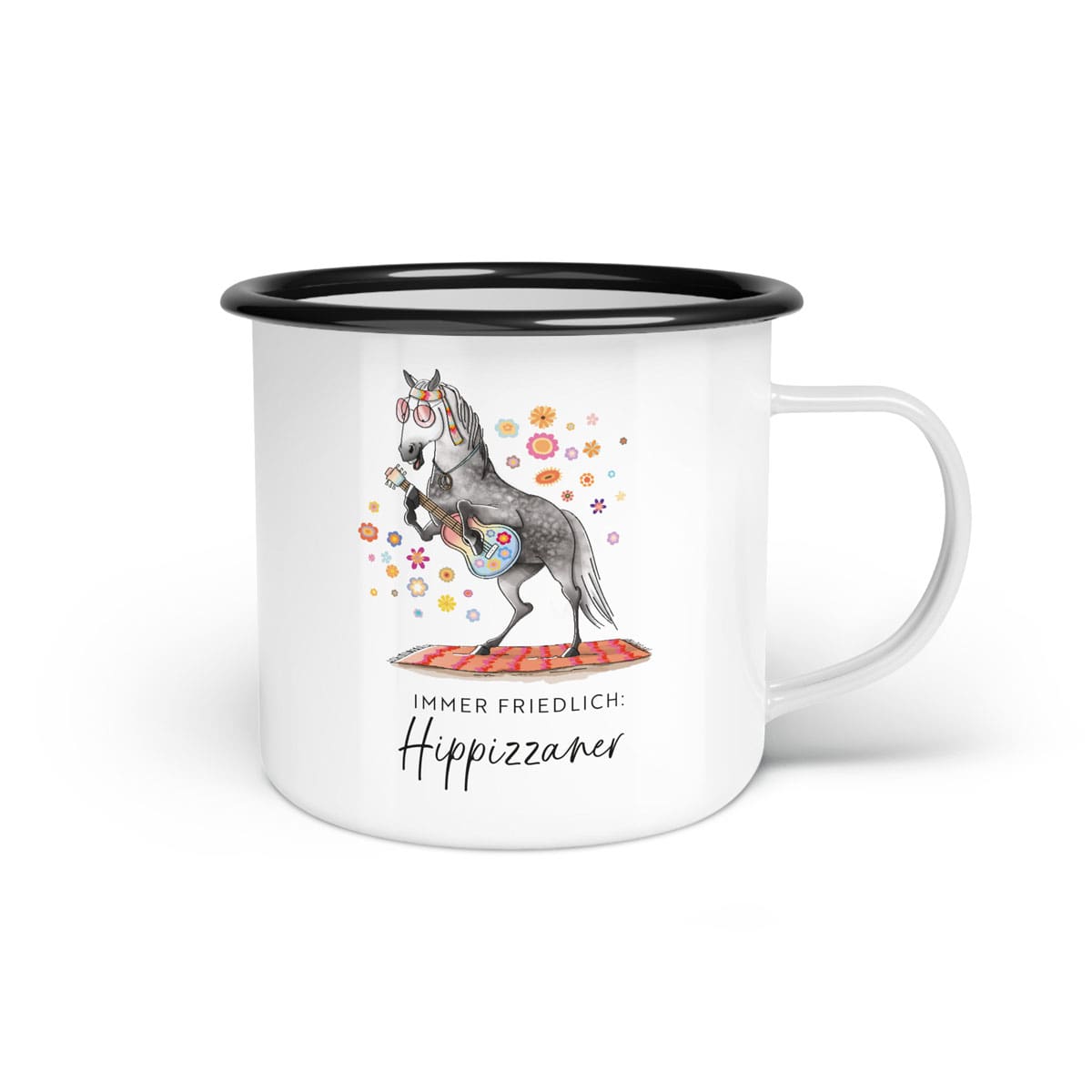 Emaille-Tasse "Hippizzaner"