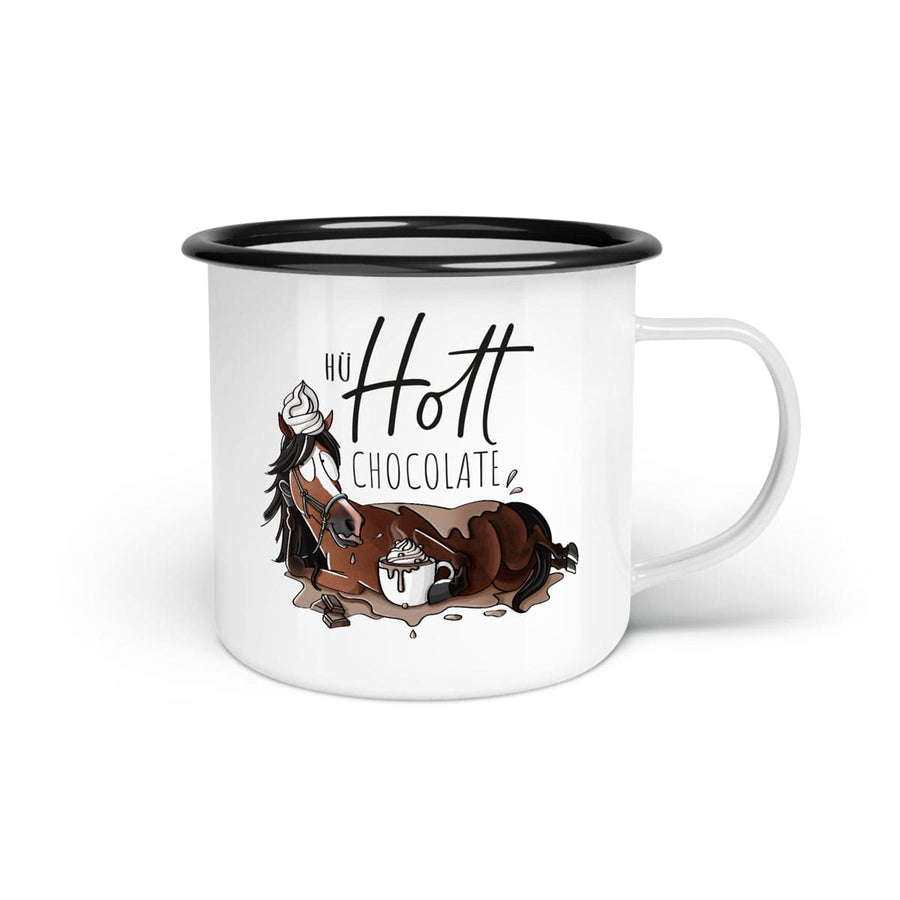 Emaille-Tasse "Hü Hott Chocolate"