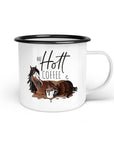 Emaille-Tasse "Hü Hott Coffee"