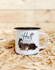 Emaille-Tasse "Hü Hott Coffee"