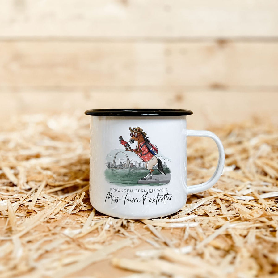 Emaille-Tasse "Miss-touri Foxtrotter"