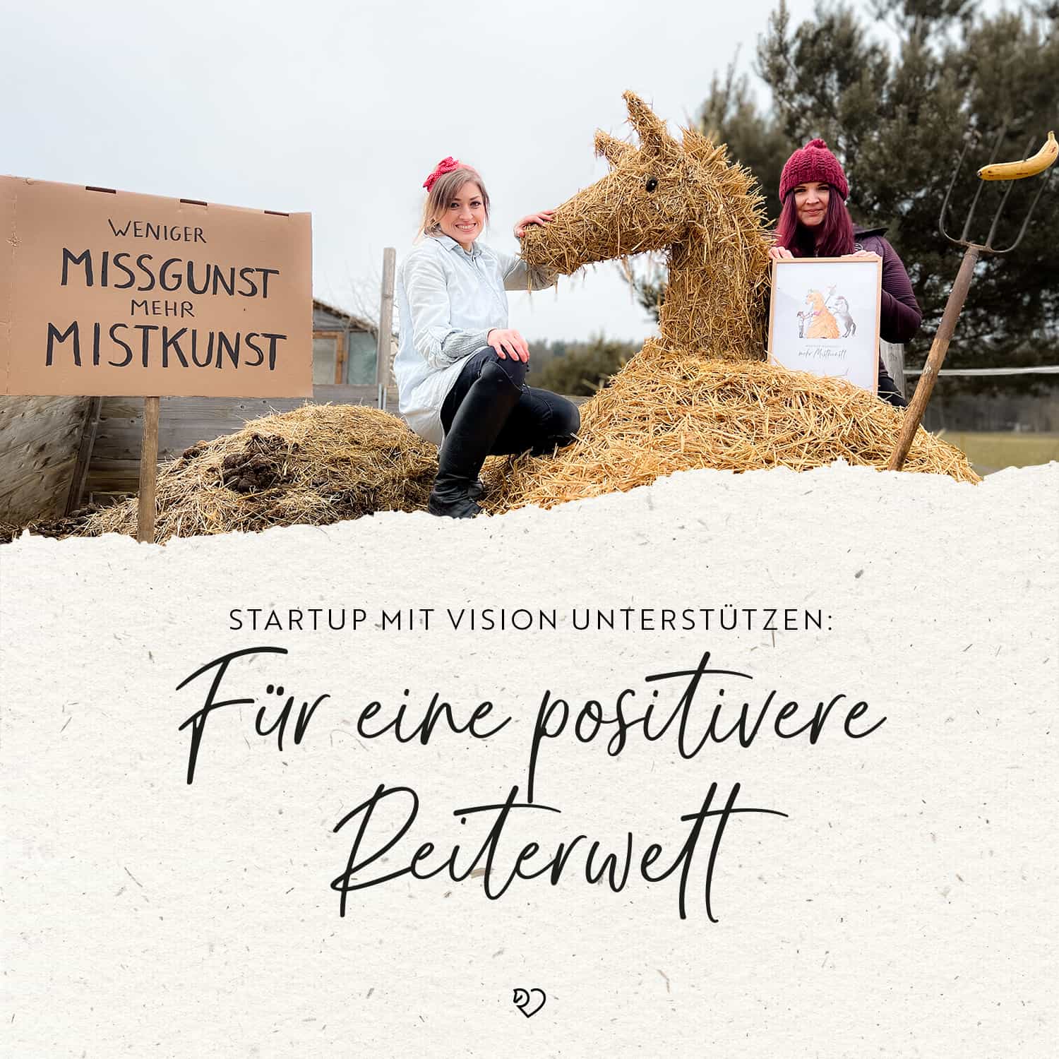 Strohpapier-Postkarte "Ähm-Dressur"