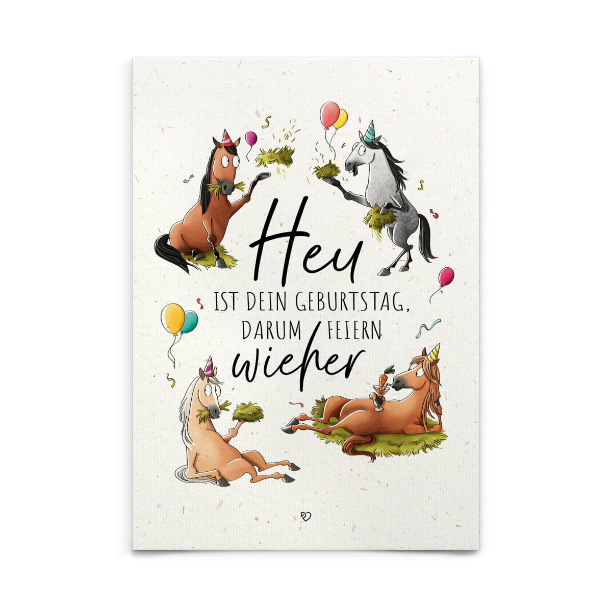 Strohpapier-Postkarte "Heu ist dein Geburtstag"