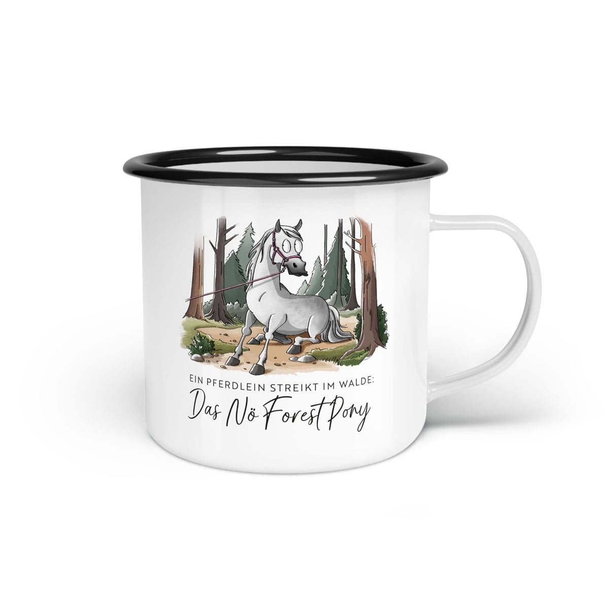Emaille-Tasse "Nö Forest Pony"